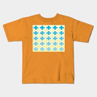 A mosaic in blue and beige colors Kids T-Shirt